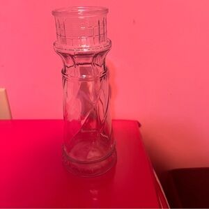 Vintage Red Lobster Lighthouse Drinking Glasses 8" Tall Clear Swirl Glass